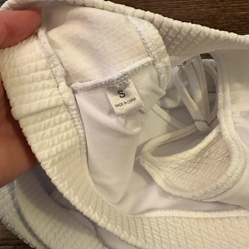 White Ribbed Bikini Set - Picture 5 of 6